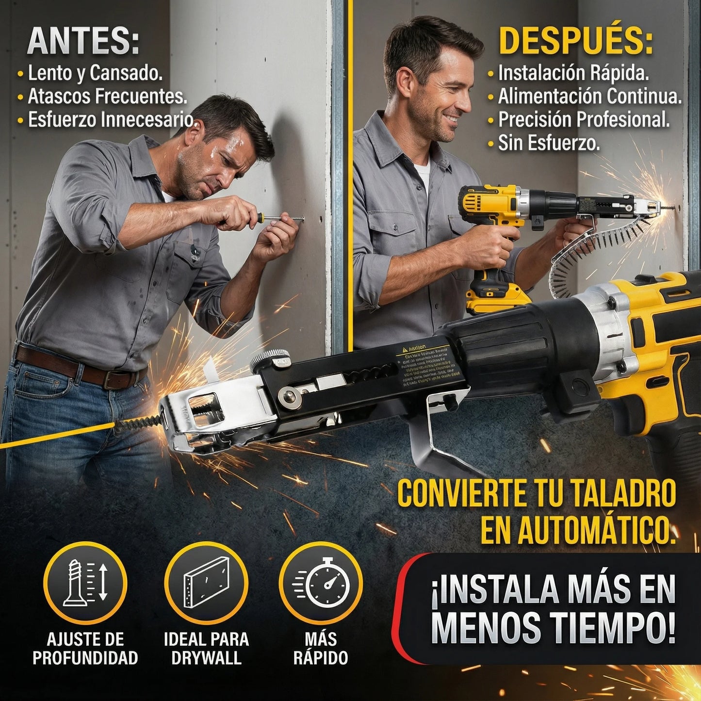 ADAPTADOR DE TALADRO PARA ATORNILLAR 🎁GRATIS CINTA REUSABLE🎁
