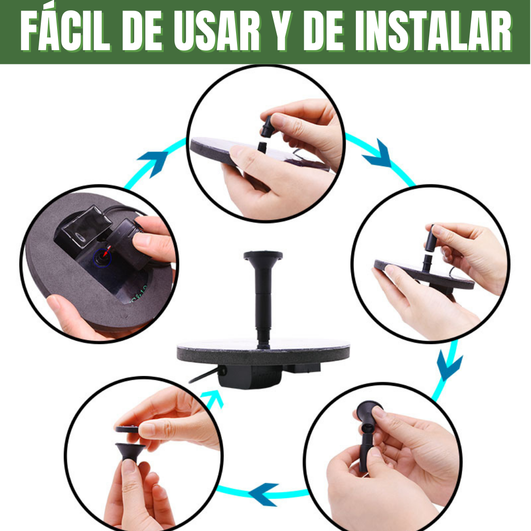 FUENTE DE JARDIN CON CARGA SOLAR